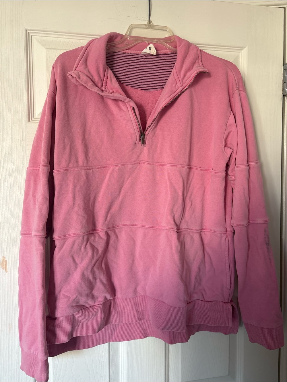 Pink Quarter-Zip Womens Sweater